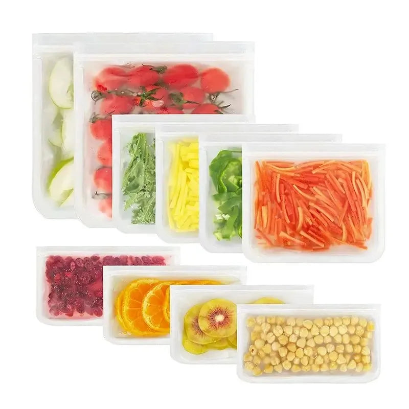 Silicone Food Storage Containers Reusable Food Storage Bags Lunch Bags Stand Up Zip Shut Bag Cup Fresh Food Leakproof Containers Econic Blanks
